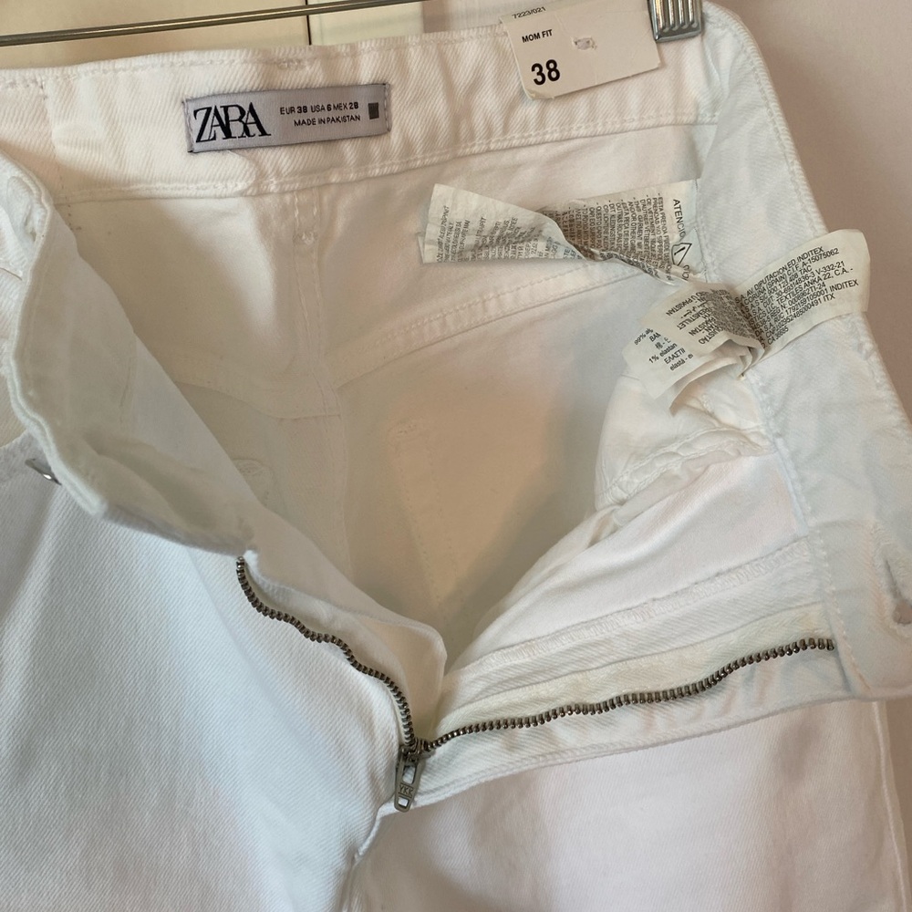 NWT WHITE ZARA MOM FIT DENIM JEANS SZ 6 - Picture 12 of 12